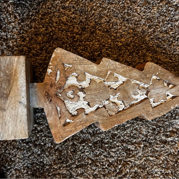 Rustic Wooden Holiday Tree Decor Set - Brown and Black - Picture 7 of 8